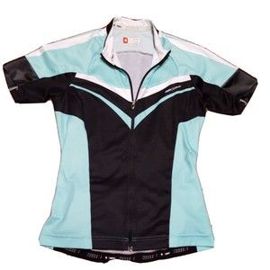 RBX Womens Cycling Top Activewear Shirt Sz S Mint Green Black Stretch Zipper